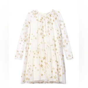 Stella McCartney White and Gold Stars Tulle Dress Sz 3